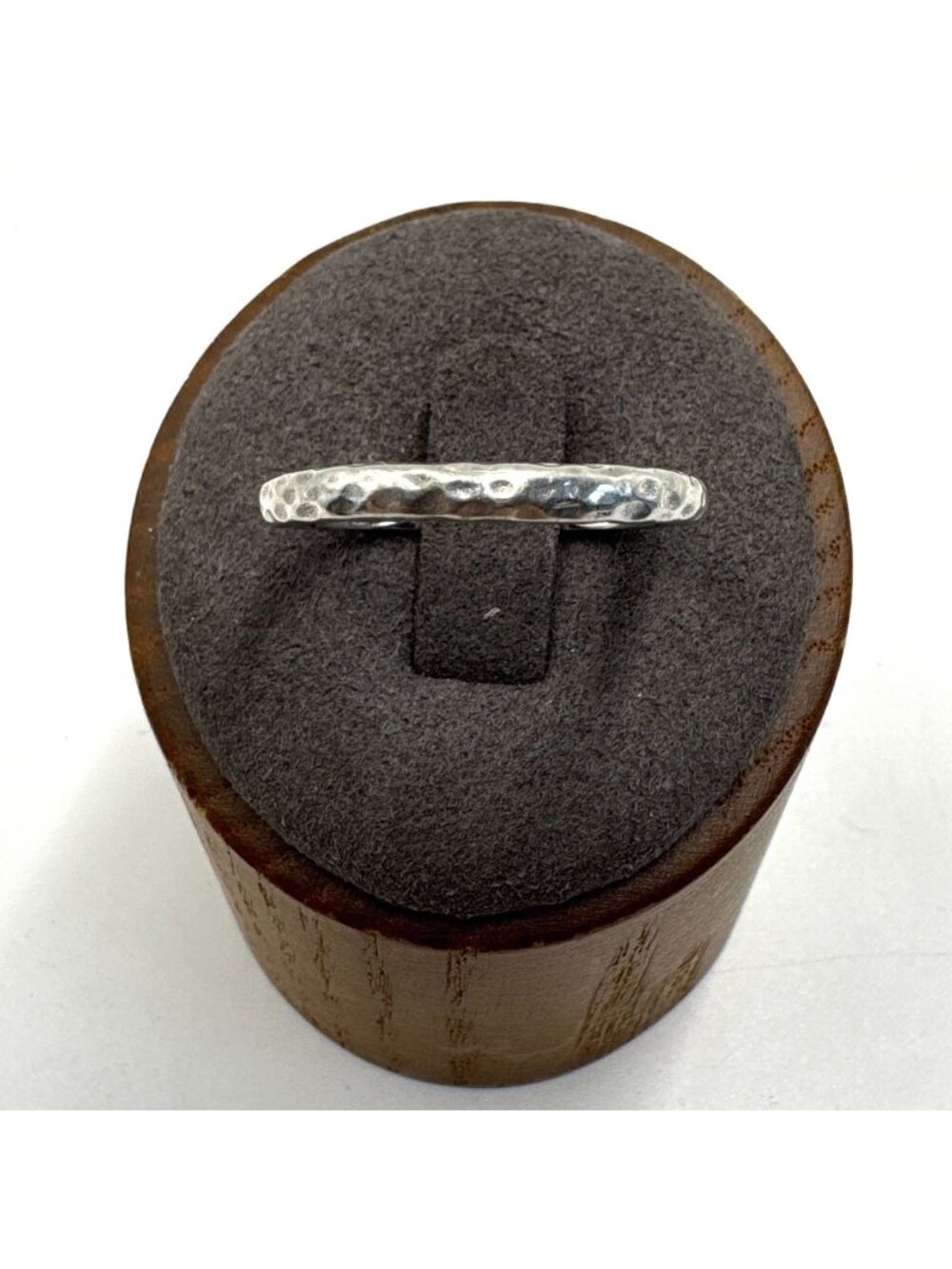 Sarda Solid Sterling Silver 925 Hammered Texture Thin Band Ring Size 9.75